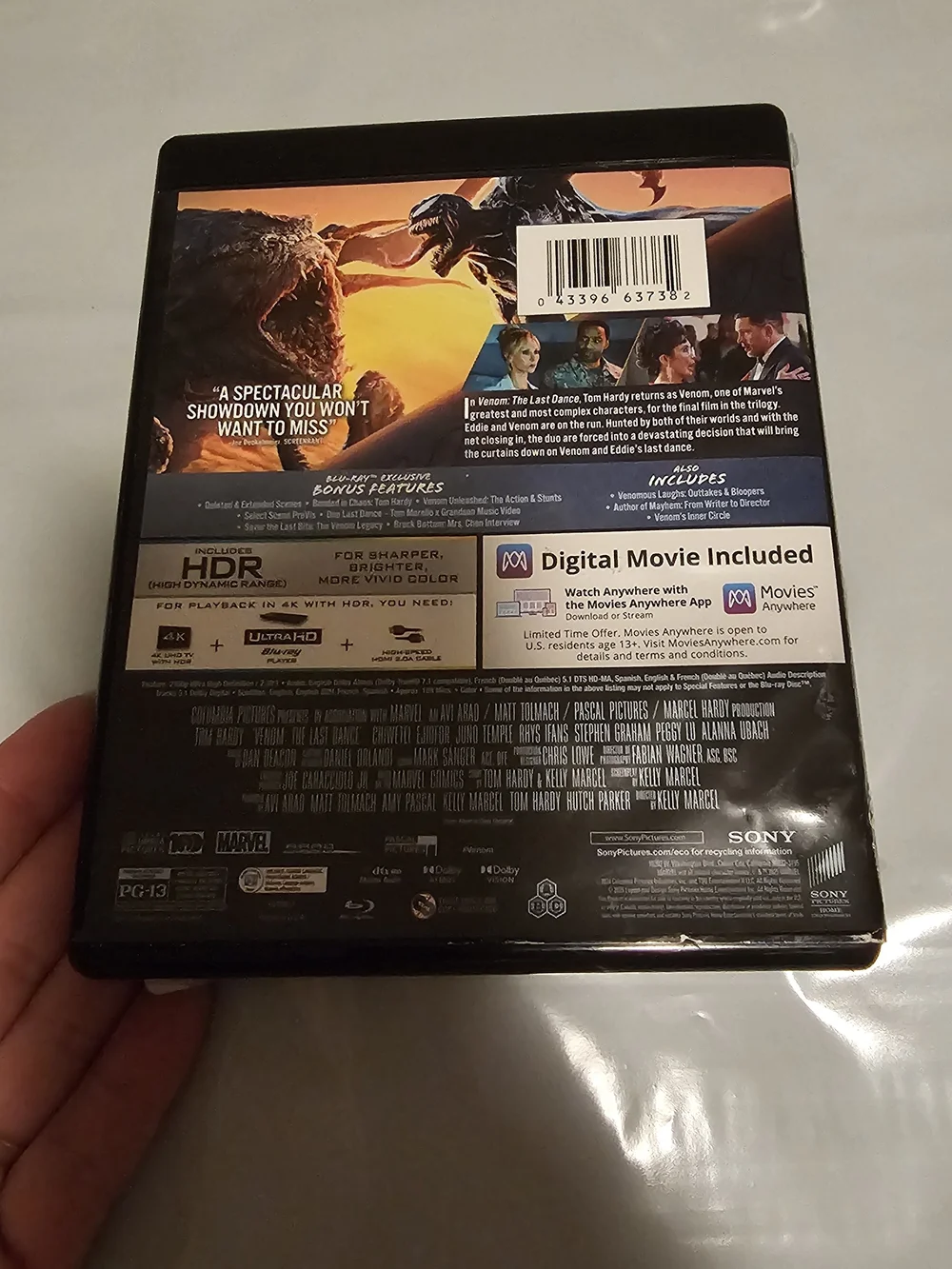 Sony Venom: The Last Dance 4K Ultra HD Blu-ray — Red & Black Artwork